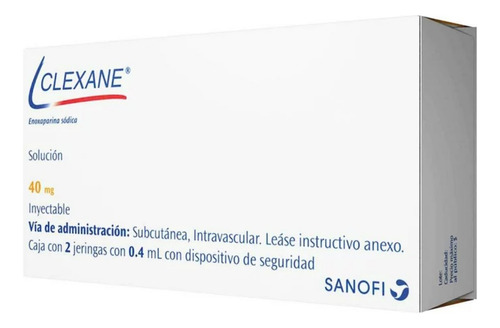 Enoxaparina Clexane 40 Mg Caja Con 2 Jeringas Sanofi