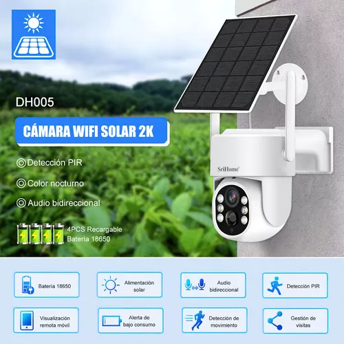 CAMARA VIGILANCIA IP EXTERIOR SOLAR WIFI RES. 2 MILLONES PIXEL APP ICSEE  CON PANEL - Smart Green Tecnología