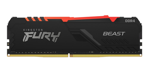 Imagen 1 de 7 de Memoria RAM Fury Beast RGB gamer color negro 16GB 1 Kingston KF436C18BBA/16