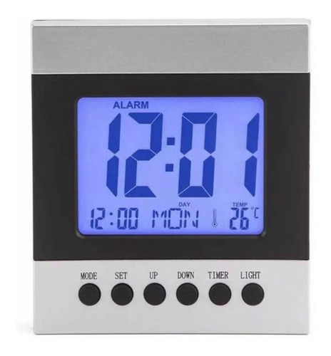 Reloj Despertador Lcd Escritorio Luz Temperatura Calendario 