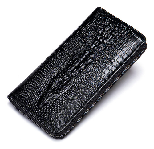 Soku Cartera Piel Genuina Vaquera Porta Celular Cocodrilo 3d