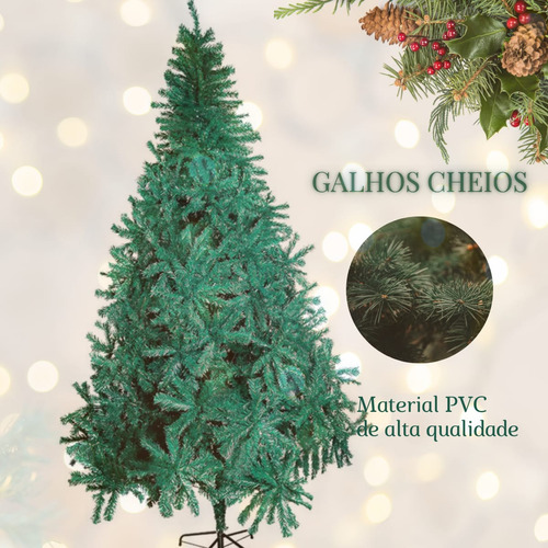 Árvore de natal tradicional Rocie 2,40m 1400 Galhos cor verde escuro