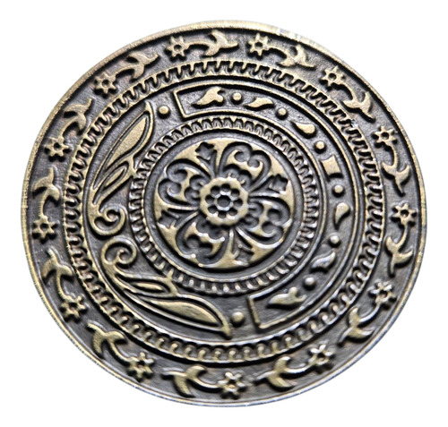 Pasapañuelo Con Resorte. Super Cómodo, Práctico Y Elegante Roseta. Bronce Viejo