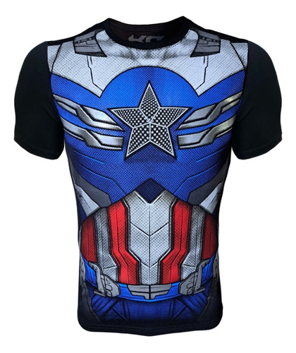 Playera Capitán América Superheroes Marvel Crossfit Licra