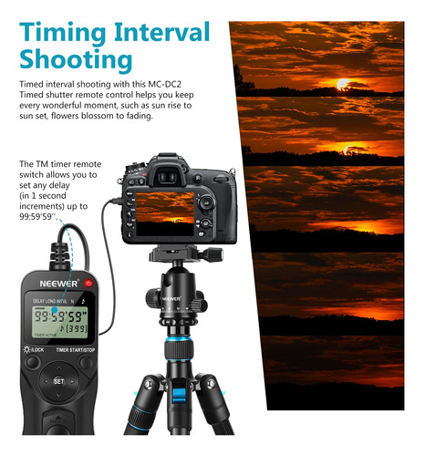 Neewer Disparador Remoto Con Temporizador Digital Para Nikon