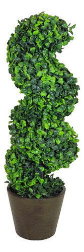 Topiario Espiral 50 Cm Planta Arbusto Jardin Artificial Color Verde - Sheshu
