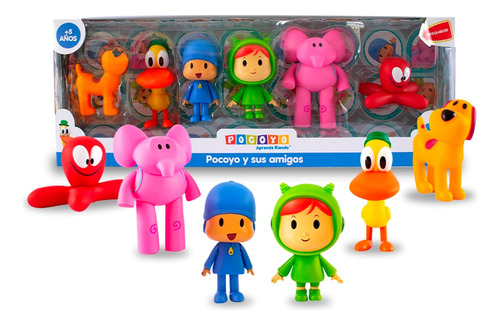 Set De Figuras Articulables Pocoyo Y Sus Amigos 6pcs