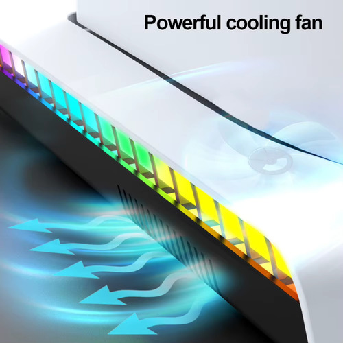 Base Led Cooler Carregador Duplo Compatível Com Ps5 Slim