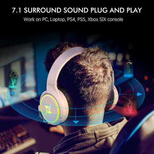 Headset 2.4g Sin Fí De Pc, Ps4, Ps5 - Rgb Y Cancelación De R