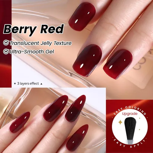 Ytd Likomey Esmalte De Uñas En Gel, Color Rojo Baya, 0.5