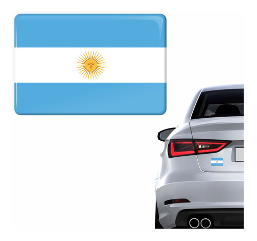 Adesivo Bandeira Argentina Resinado 4x6cm Bd3