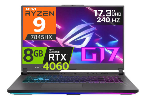 Asus Rog Strix G17 Ryzen 7 7845hx 16gb 1tb 17.3' Wqhd 240hz Color Negro