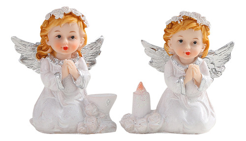 Estatua Rural De Ángel Y Niña Decorativa Para Mesa De Comedo