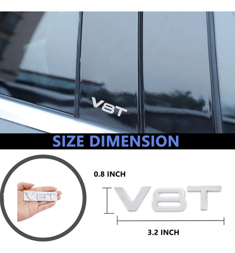 V8t Emblema 3d Mataje Insignia De Metal Carretera Puerta De
