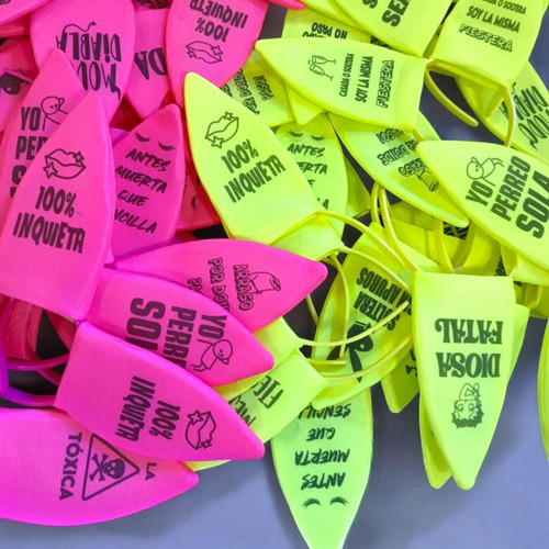 Vincha Conejo Frases Fluo X50 Cotillón Carioca Fluo Varios Colores Fluo