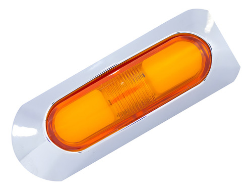1 Plafón Lateral Ovalado Con Luz Ámbar 12-24 Volts Tunelight