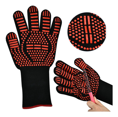 Guantes Ignífugos, 1 Par De Guantes Ignífugos De Alta Temper