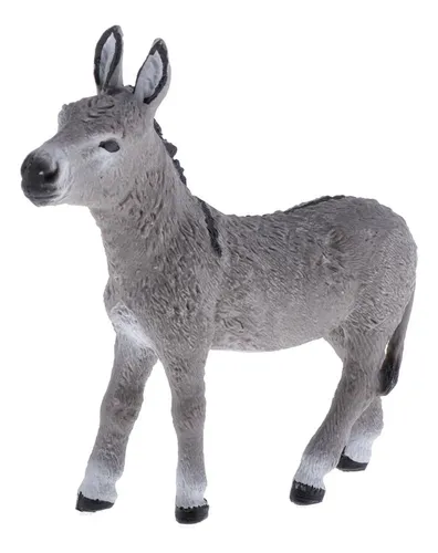 Plastic Wildlife Figurine Playset Toy Model For Gray Donkey