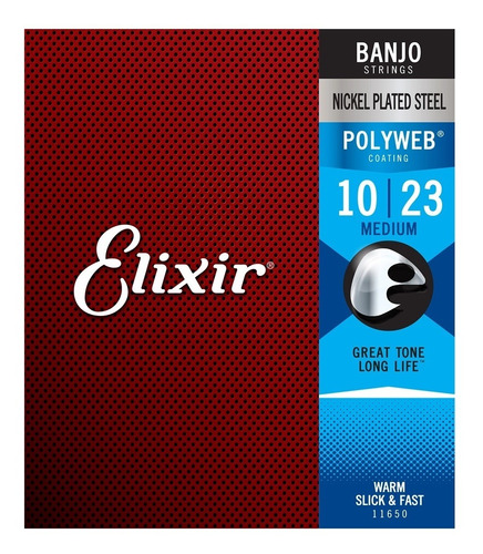 Encordoamento Elixir Banjo 10-23 Polyweb  Mod 11650