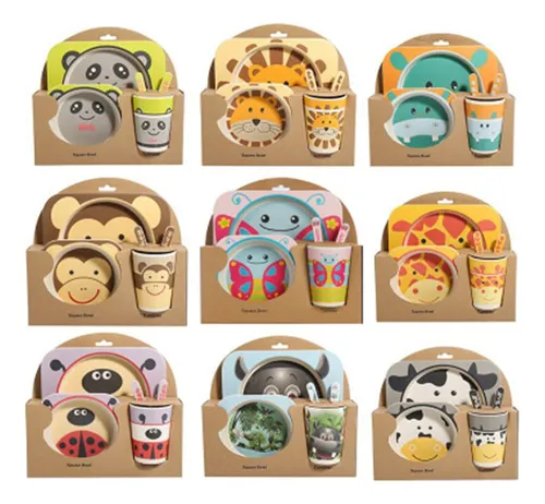 Set De Platos Para Comer De Bamb Vajilla Para Bebe Ni os Cuotas