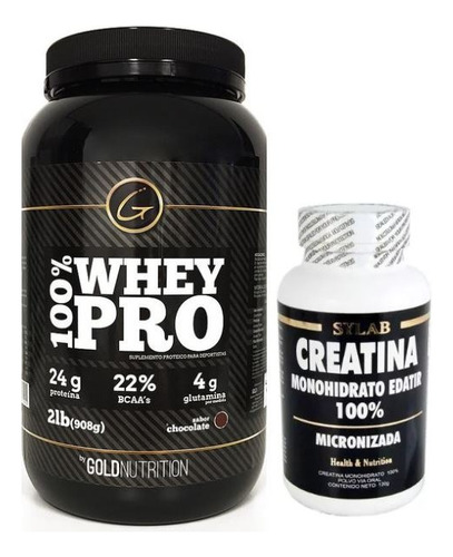 Proteina Whey Pro 2lb Gold Nutrition + Creatina Sylab 120g