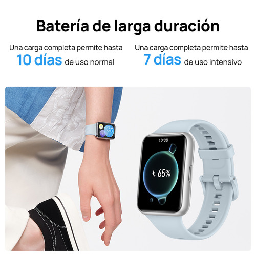 Imagen 10 de 12 de Huawei Watch Fit 2 Active 1.74" caja de polímero midnight black, malla midnight black de silicona