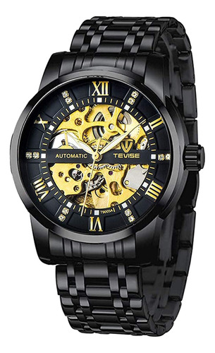 Reloj Mecánico Para Hombre Dentily Acero Inoxidable Skeleton