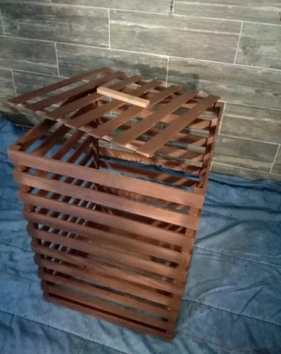 Huacal Gigante De Madera Con Tapa Color Chocolate