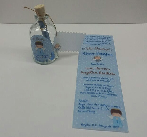 Tarjeta Recordatorio Botellas Personalizadas X 20 Unidades