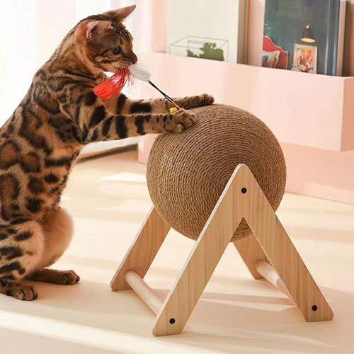Juguete De Bola Con Poste Rascador Para Gatos, Soporte De