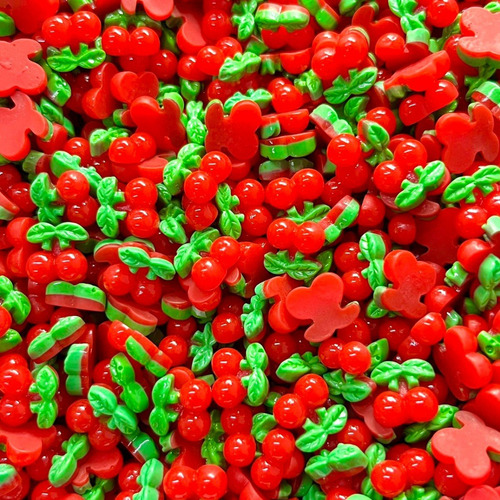 20pçs Aplique Cereja Menina Resina P/ Montar Bijuterias Yt Comprimento 11 Mm Cor Vermelho Diâmetro 10 Mm