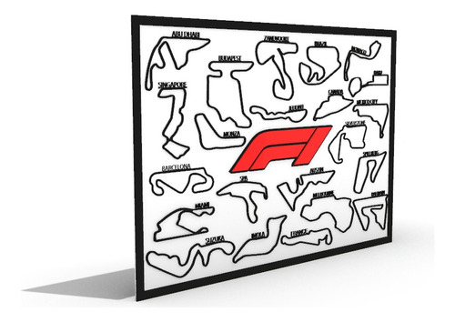 Cuadro Decorativo De Circuitos Formula 1  F1
