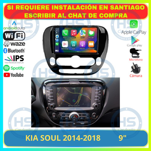 Radio 9 Pulgadas Android Auto Carplay Kia Soul 2014-2018