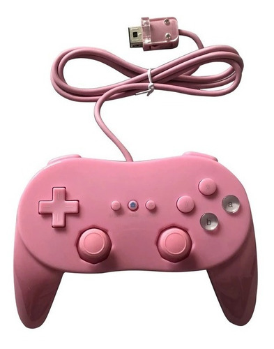 Control Clasico Nintendo Wii De Cable Color Rosado