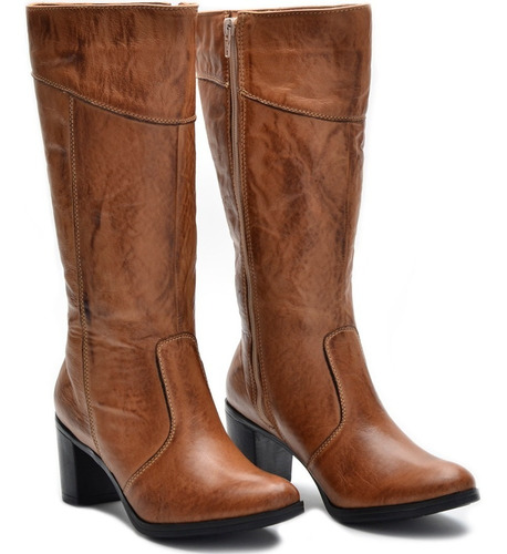Botas Femininas Cano Médio Montaria Couro 2001