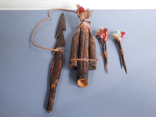 Imagem 1 de 7 de Artesanato Indigena Antigo Dardos De Zarabatana