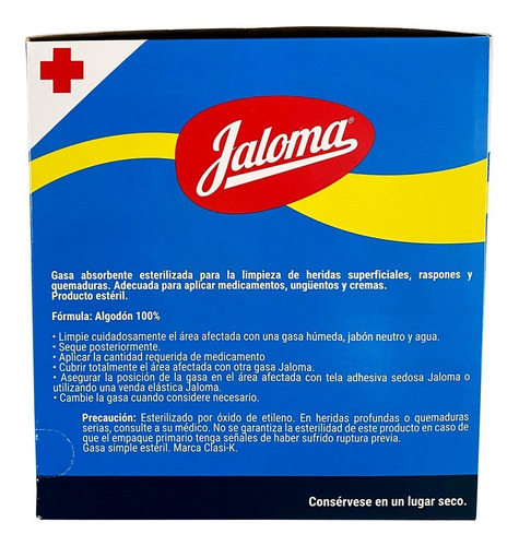 Jaloma Gasa Simple Estéril 10x10cm Caja Con 100 Sobres