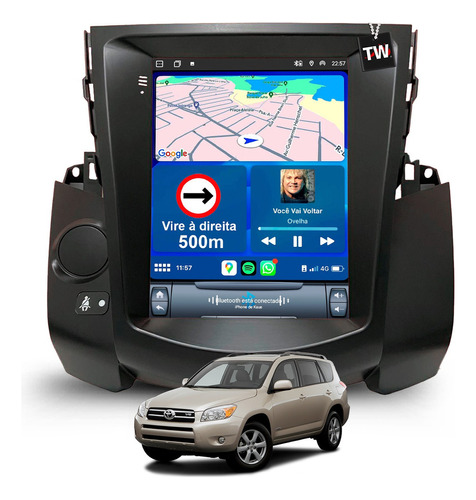 Multimídia Tesla Rav4 2006 À 2013 Gps Wifi Carplay Rádio Bt Cor Toyota Rav4 2013