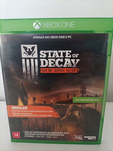 Midia Física State Of Decay Year One Survi Xbox One/ Series (Usado)