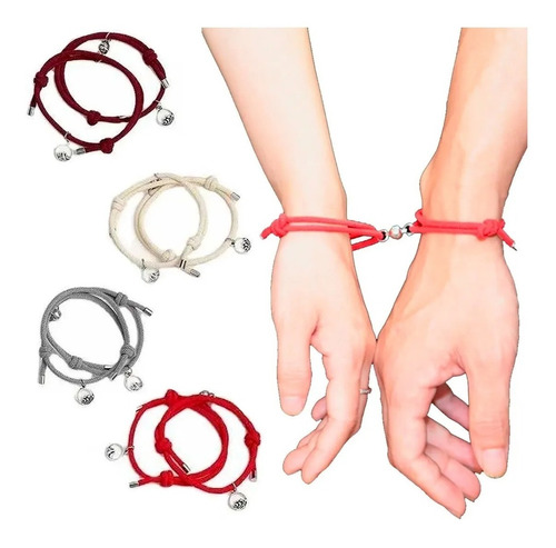 Set 2 Pulseras Para Parejas Imán Magneticas Amor