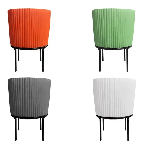 comprar 4 Vaso Suculenta Cimento Cachepot Suporte Metal Decoração 
