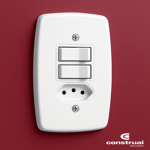 Interruptor 2 Teclas Paralelas Tomada 10a Ideale Pluzie 3223