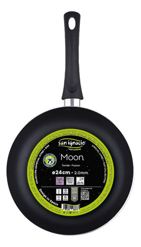 Sarten San Ignacio Moon Nro 20 Aluminio Antiadherente Teflon Color Negro