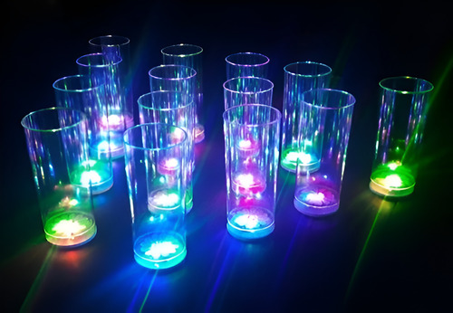 80 Vasos Luminosos Led Trago Largo Fiestas ,15 Años !