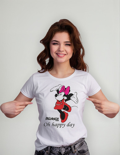 Playera Dama Rs Minnie Mousep Happy Day P1043