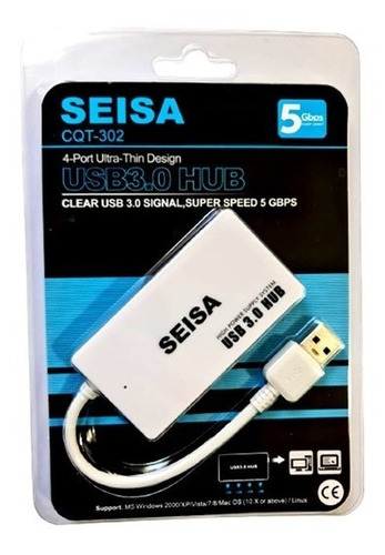 Hub Usb 3.0 / 2.0, 5gbps 4 Puertos Seisa Cqt-302 *itech Shop