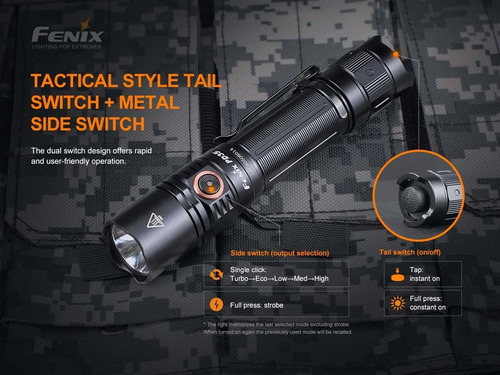 Imagen 2 de 10 de Linterna Tactica Led Fenix Pd35 V3.0 1700 Lumens 360 Mts