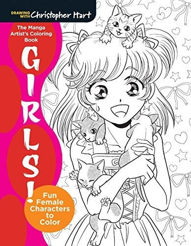Book : The Manga Artists Coloring Book Girls Fun Female...