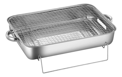 Bandeja Para Asar De Acero Inoxidable Con Rejilla, 14,96 ''x