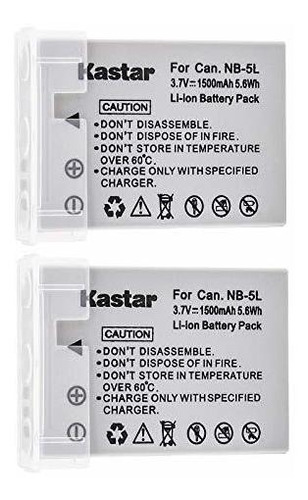 Kastar Nb 5l Batería (2 Pack) Para Canon Cb 2lxe Powershot S